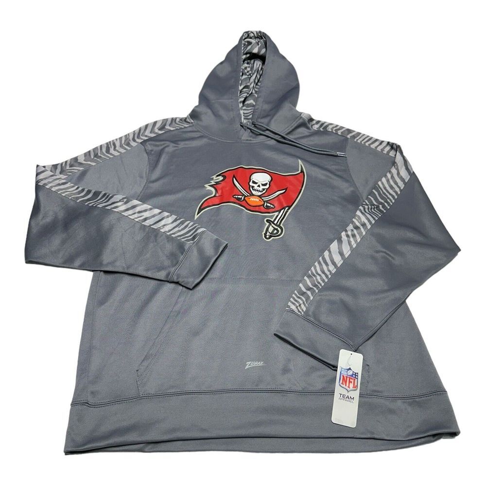 NWT‎ Mens NFL Team Apparel Zubaz Tampa Bay Buccaneers Hoodie Sweatshirt Size L
